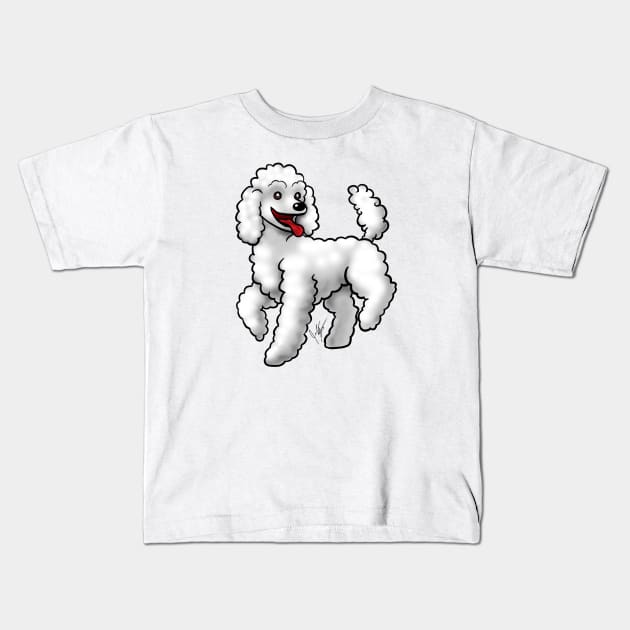 Dog - Poodle - White Kids T-Shirt by Jen's Dogs Custom Gifts and Designs